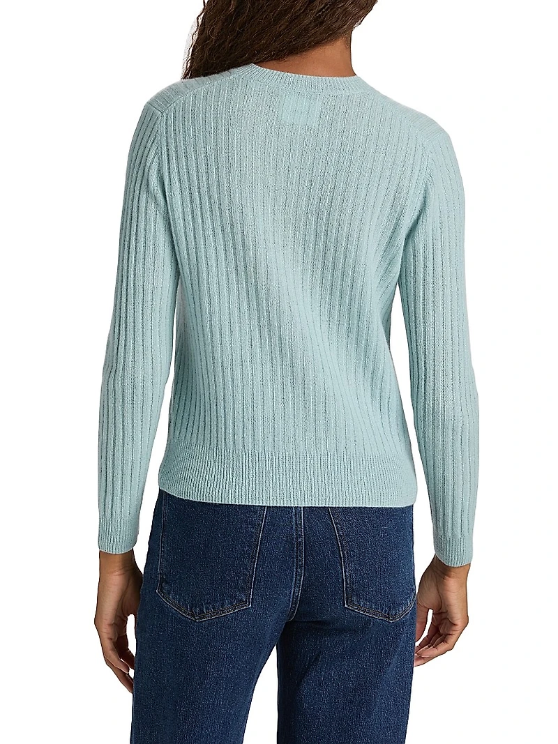 Danae Rib-Knit Cashmere Cardigan