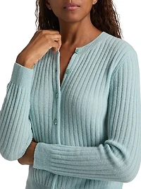 Danae Rib-Knit Cashmere Cardigan