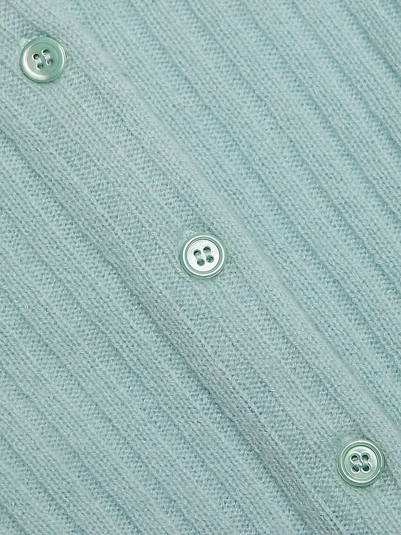 Danae Rib-Knit Cashmere Cardigan