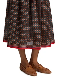 Marciette Floral Cotton Midi-Skirt