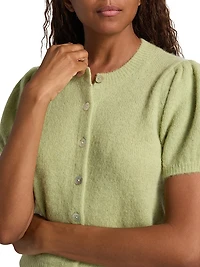 Anisa Alpaca-Blend Puff-Sleeve Cardigan