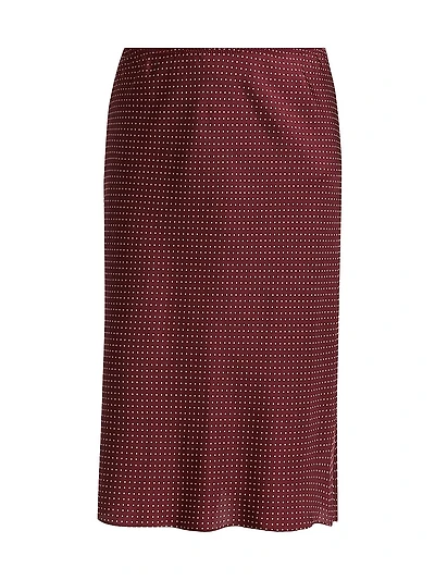 Elowette Polka Dot Silk-Blend Midi-Skirt