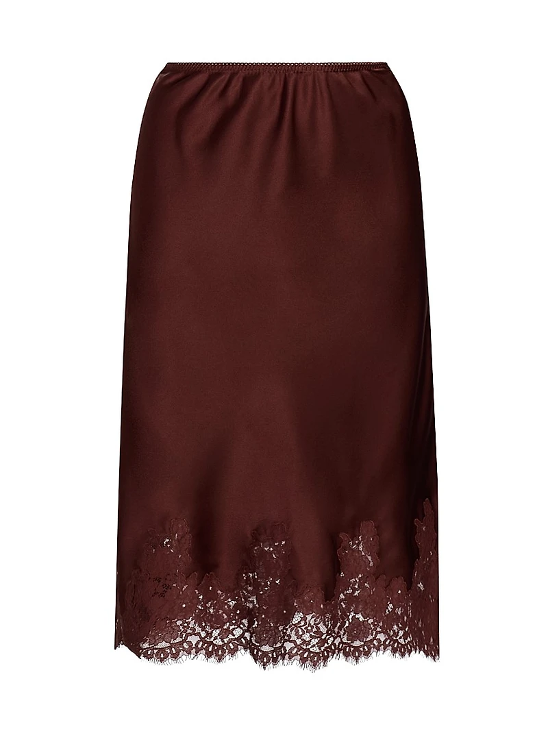 Elowette Silk & Lace Midi-Skirt