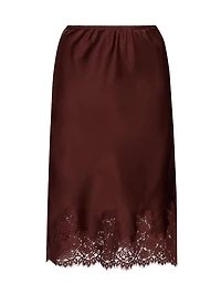 Elowette Silk & Lace Midi-Skirt