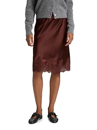 Elowette Silk & Lace Midi-Skirt