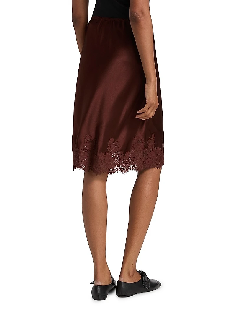Elowette Silk & Lace Midi-Skirt