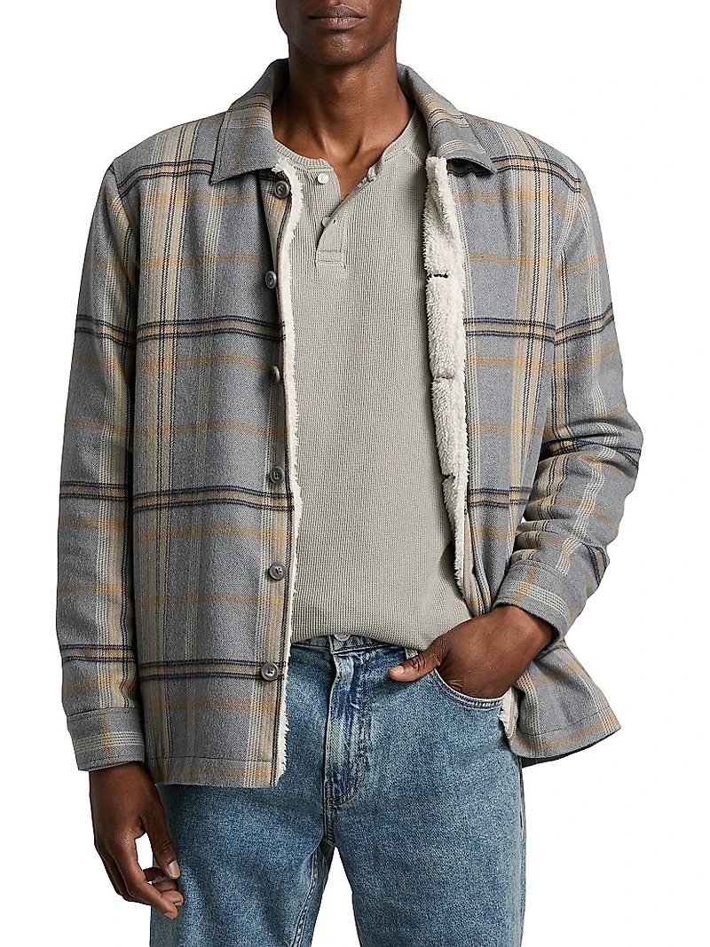 Telford Plaid Button-Front Shirt Jacket