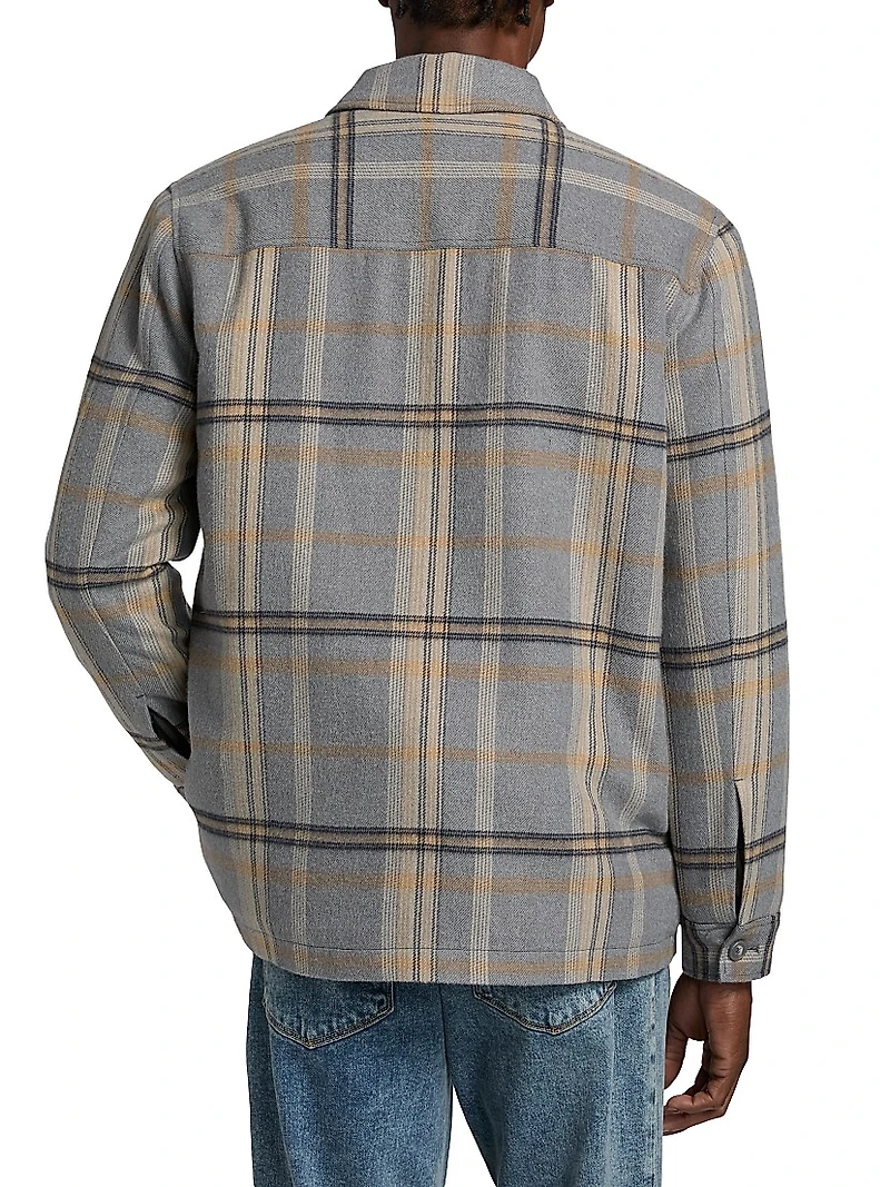 Telford Plaid Button-Front Shirt Jacket