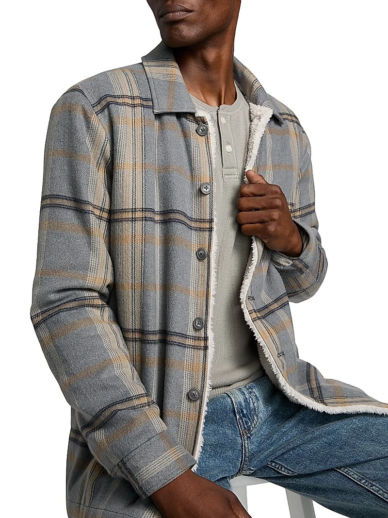 Telford Plaid Button-Front Shirt Jacket