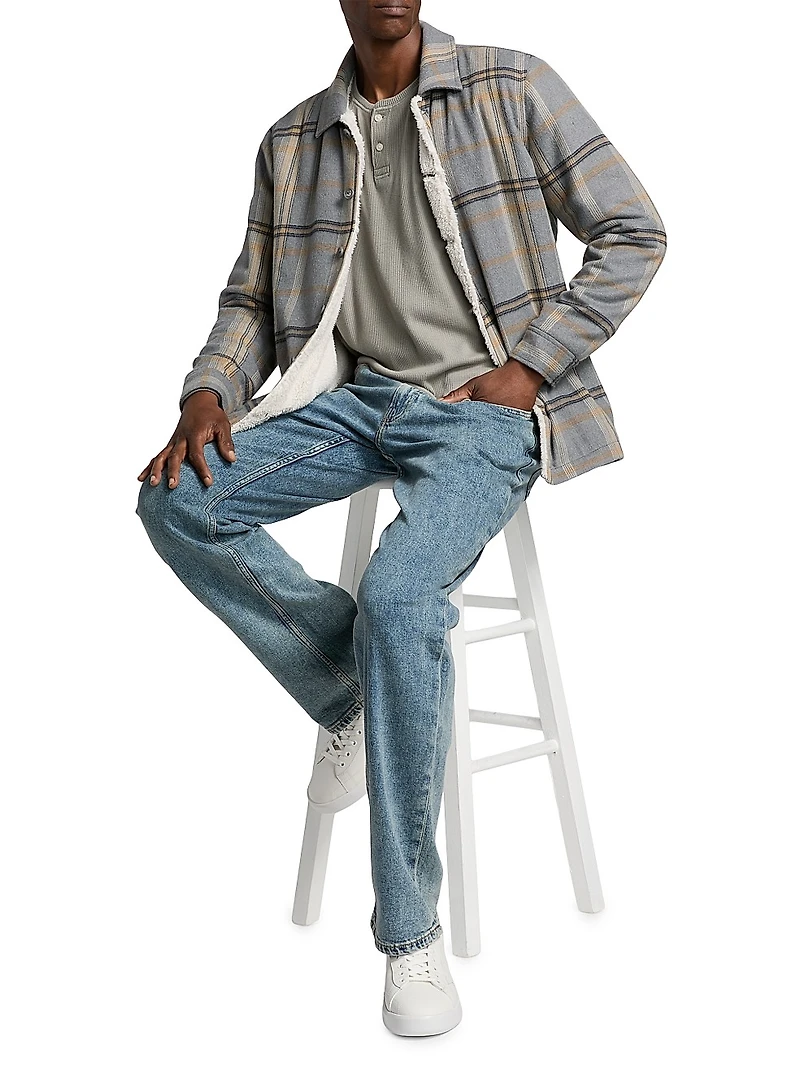 Telford Plaid Button-Front Shirt Jacket