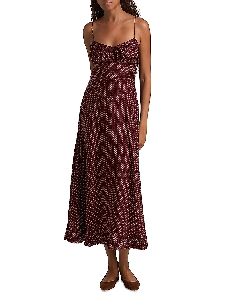 Rosaria Polka Dot Midi-Dress