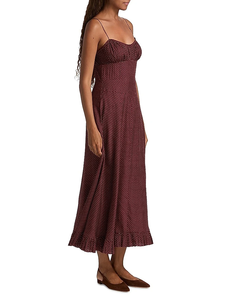 Rosaria Polka Dot Midi-Dress