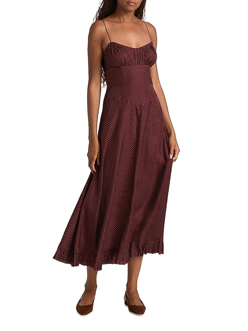 Rosaria Polka Dot Midi-Dress