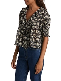 Henri Floral Ruffle Top