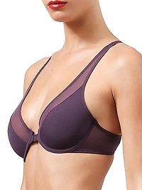 Sheer Opaque Plunge Bra