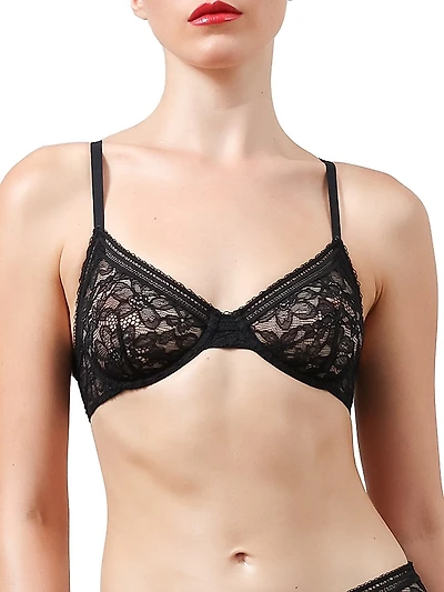 Graphic Lace Underwire Demi Bra