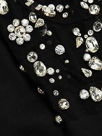 Crystal-Embellished Bustier Jumpsuit