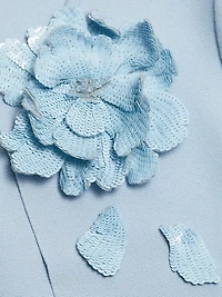 Peony Appliqué Fitted Cardigan