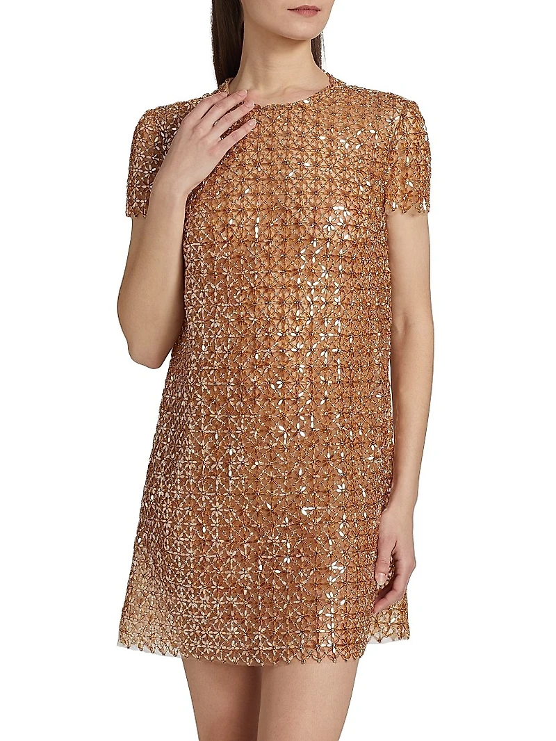 Embellished Tulle Day Minidress
