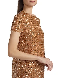 Embellished Tulle Day Minidress