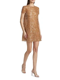 Embellished Tulle Day Minidress