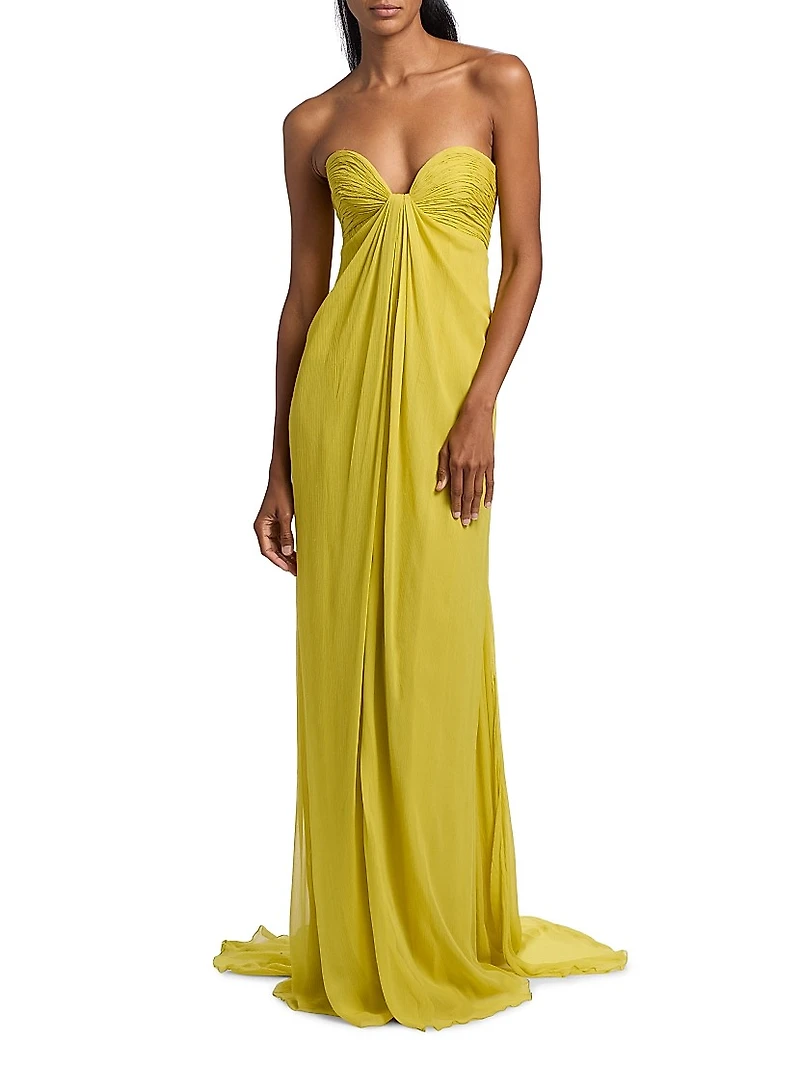 Strapless Chiffon Gown