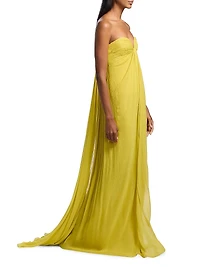 Strapless Chiffon Gown