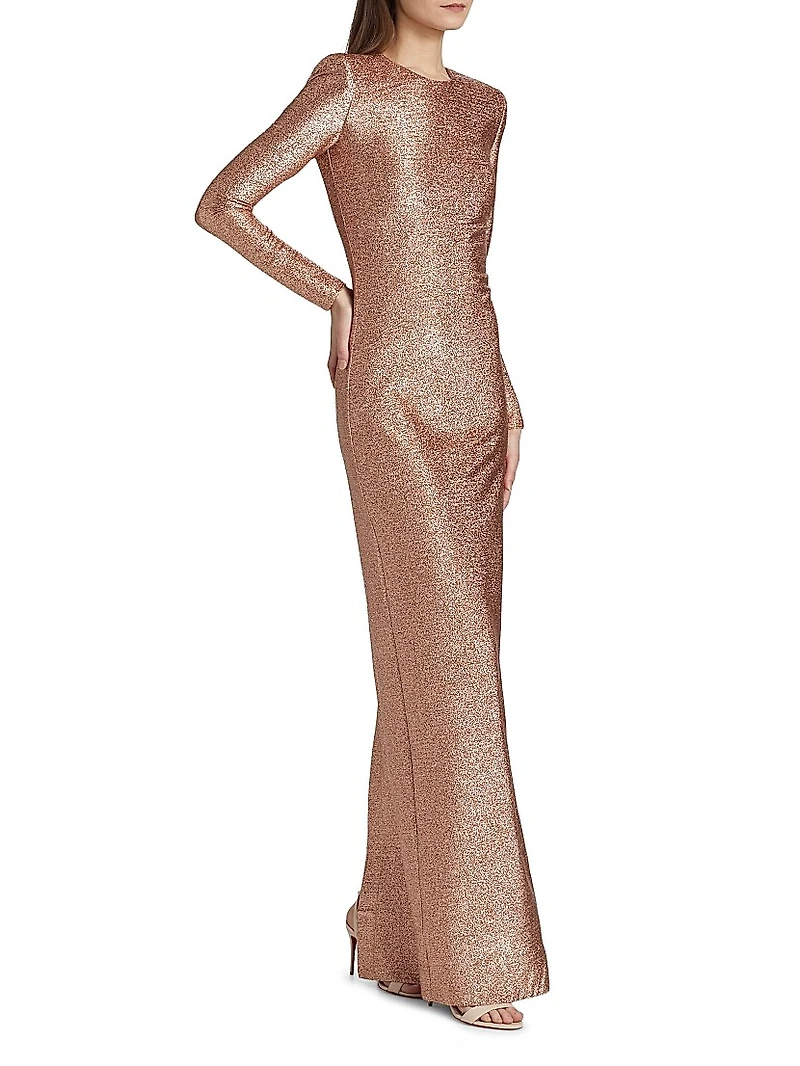 Metallic Lamé Column Gown