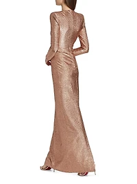 Metallic Lamé Column Gown