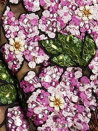 Floral Bead-Embroidered Tulle Cocktail Dress