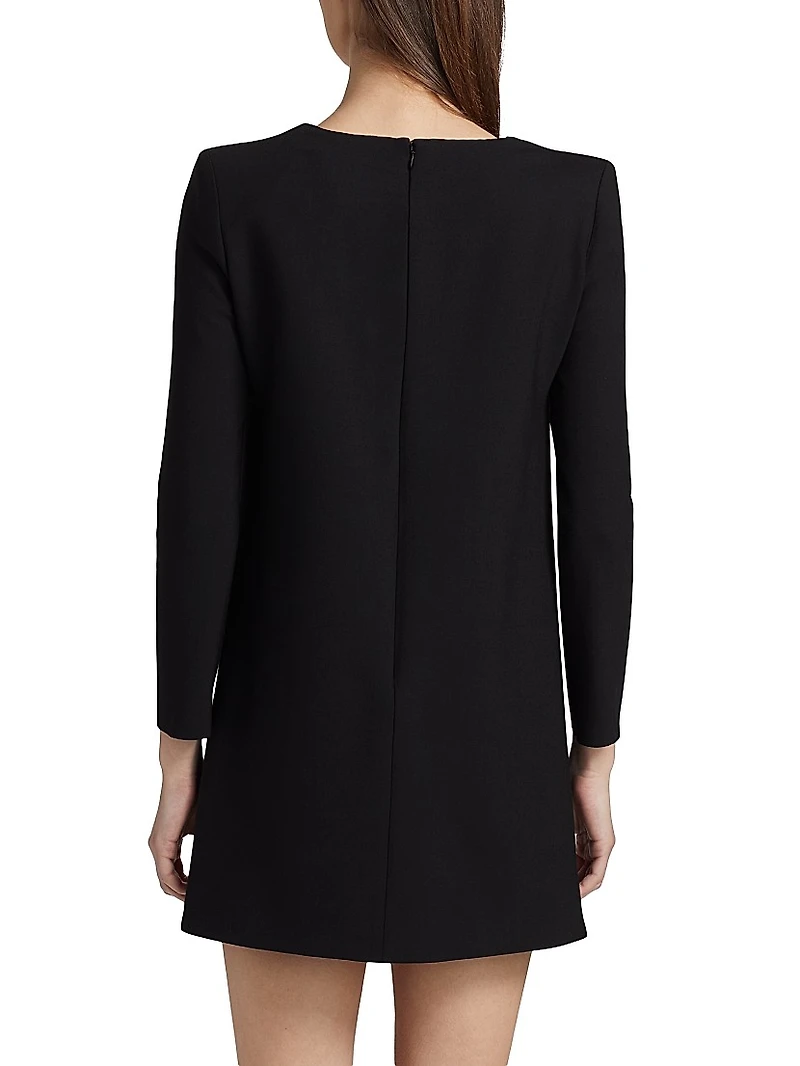 Floral-Embroidered Lace-Up Day Minidress