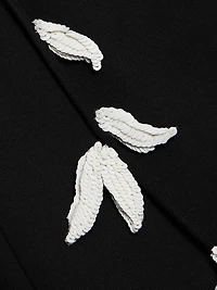 Floral-Embroidered Lace-Up Day Minidress