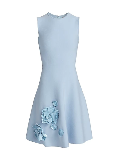 Peony Embellished Fit & Flare Knit Dress