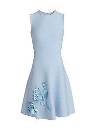 Peony Embellished Fit & Flare Knit Dress