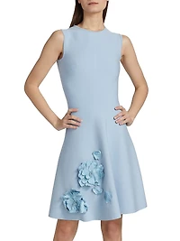 Peony Embellished Fit & Flare Knit Dress