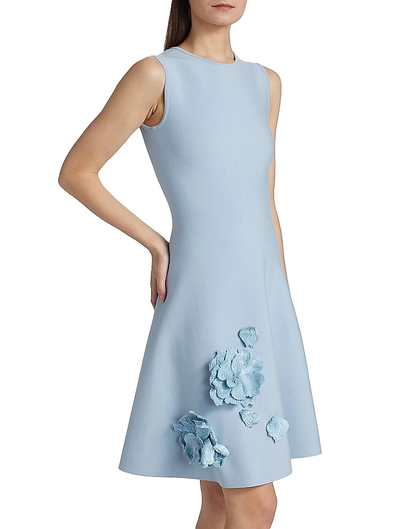 Peony Embellished Fit & Flare Knit Dress