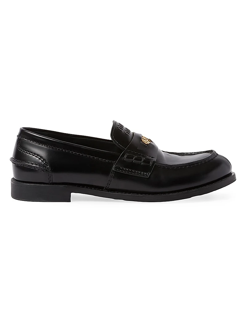 Brushed Leather Penny Loafers