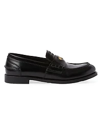 Brushed Leather Penny Loafers