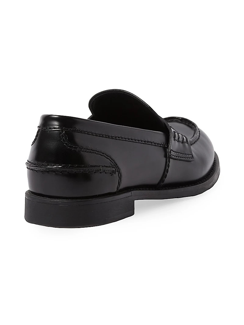 Brushed Leather Penny Loafers