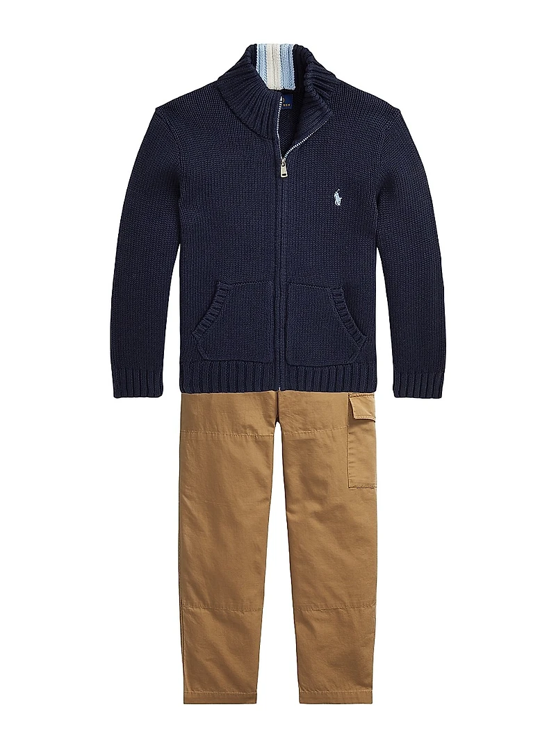Little Boy's & Knit Zip Sweater