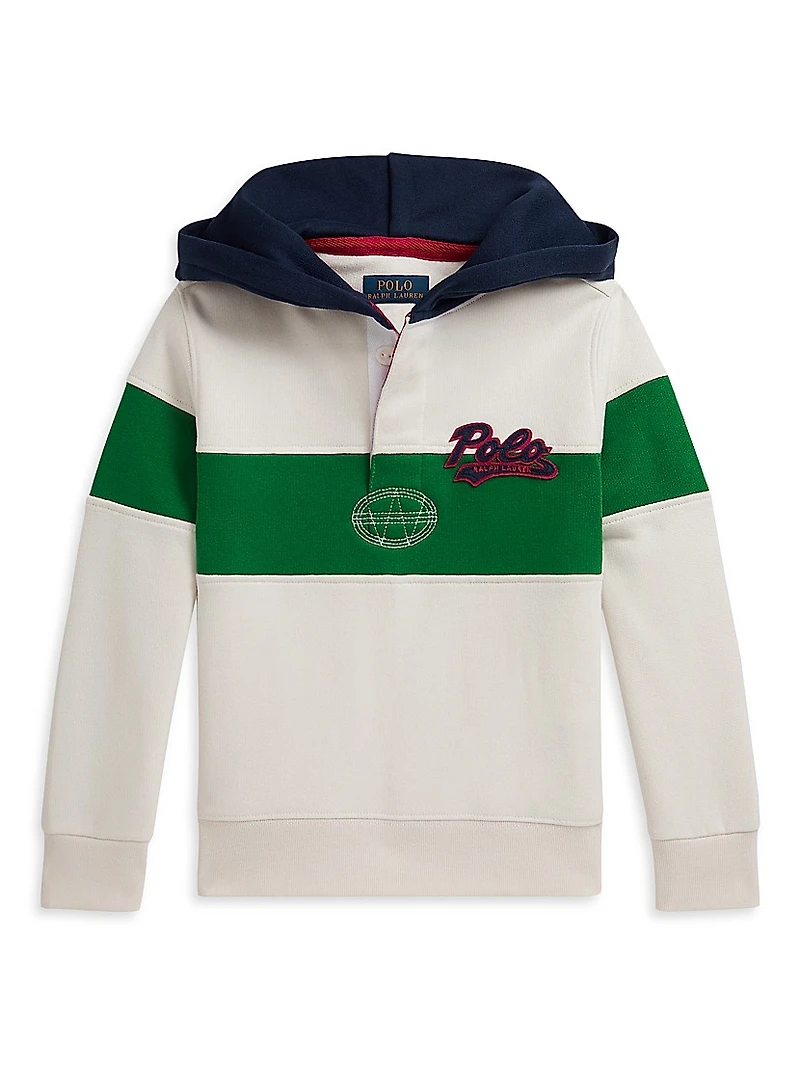Little Boy's & Logo Cotton-Blend Fleece Hoodie