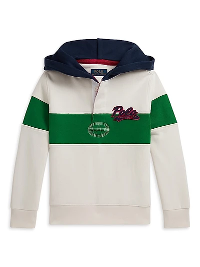 Little Boy's & Logo Cotton-Blend Fleece Hoodie