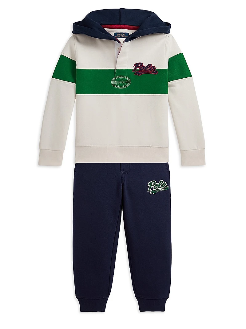 Little Boy's & Logo Cotton-Blend Fleece Hoodie