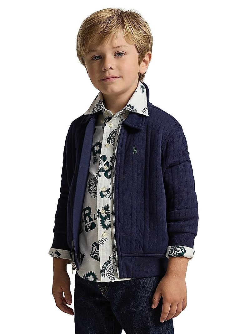 Little Boy's & Cable-Knit Jacket