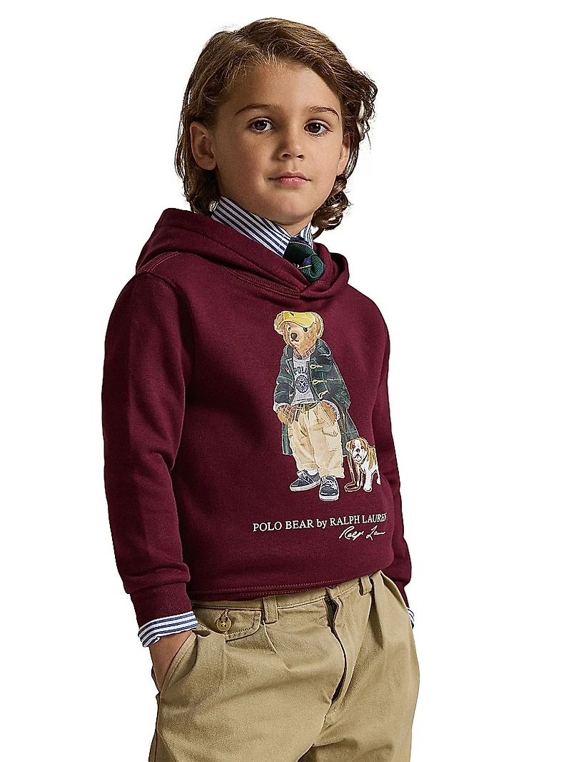 Little Boy's & Polo Bear Cotton-Blend Fleece Hoodie