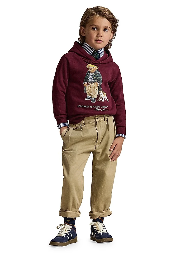 Little Boy's & Polo Bear Cotton-Blend Fleece Hoodie