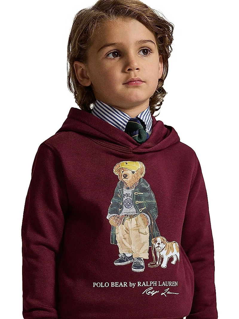Little Boy's & Polo Bear Cotton-Blend Fleece Hoodie