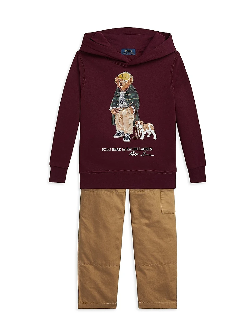 Little Boy's & Polo Bear Cotton-Blend Fleece Hoodie
