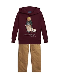Little Boy's & Polo Bear Cotton-Blend Fleece Hoodie