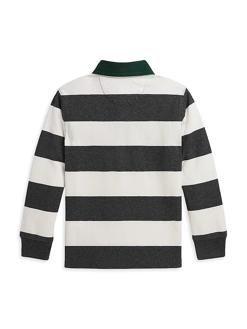 Little Boy's & Polo Bear Cotton Rugby Shirt